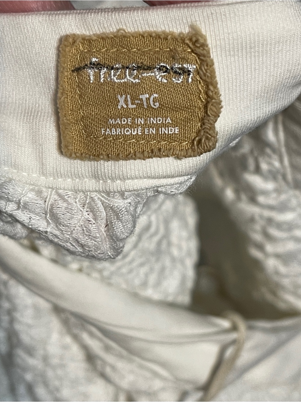 Free-Est Free People White Textured Halter Midi Dress Side Cutout Beach Boho XL - Picture 8 of 10